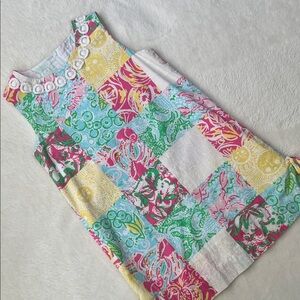 Lilly Pulitzer Girls Pink and Green Patterned Shift Dress